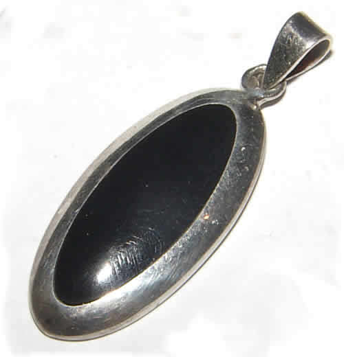 STUNNING DESIGN - NATURAL ONYX  STERLING SILVER PENDANT!!