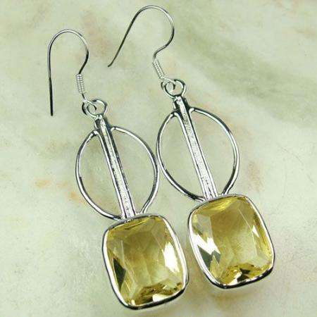 ***NATURAL GEMSTONES!!!***STUNNING NATURAL CITRINE IN STERLING SILVER EARRINGS!!!