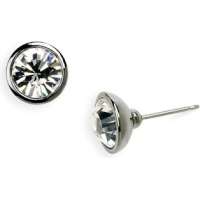 ***PRETTY!!***  SPARKLING ROUND CUT WHITE CRYSTAL STUD EARRINGS!