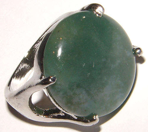 *** AU NATURAL!!*** NATURAL AVENTURINE  SILVER  BLING  RING - NEW!