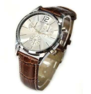 ***STUNNING DESIGN!!*** ELEGANT MENS LEATHER BAND WATCH - LATEST STYLE!