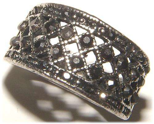 ***NEW!!!***SILVER  DRESS  RING WITH  MARCASITE STONES - PRETTY!