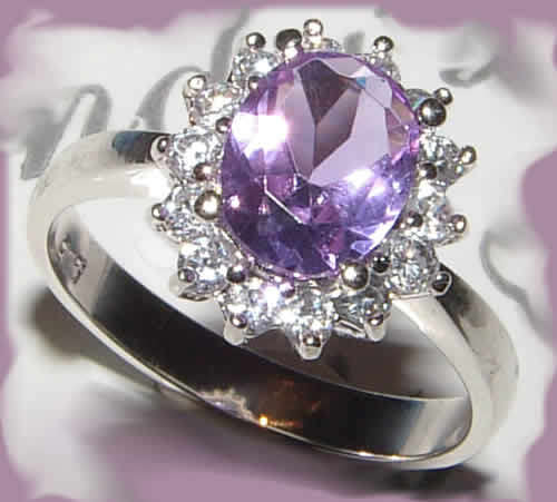 ***STUNNING*** LAVENDER TANZANITE  STERLING SILVER CLUSTER RING!