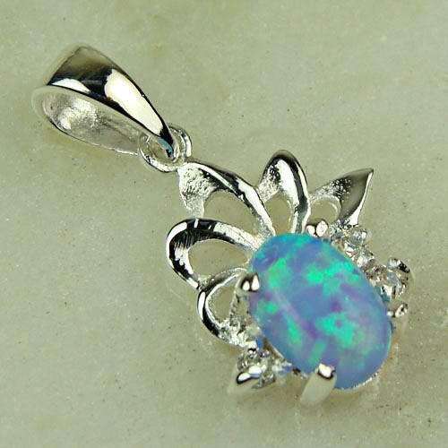 ***NATURAL GEMSTONES!!!***STUNNING NATURAL OPALS AND SIM DIAMONDS IN STERLING SILVER PENDANT!!!