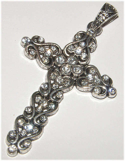 ***NEW!!!!*** STUNNING  SILVER FILIGREE CROSS PENDANT