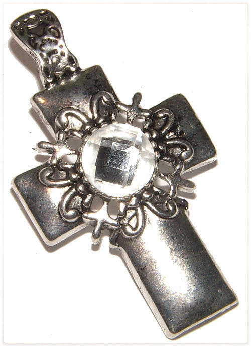 BIG!!! STUNNING SILVER FILIGREE CROSS PENDANT