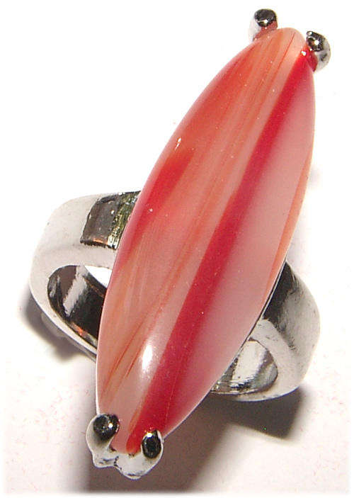 *** AU NATURAL!!*** NATURAL AGATE  SILVER  BLING  RING - NEW!