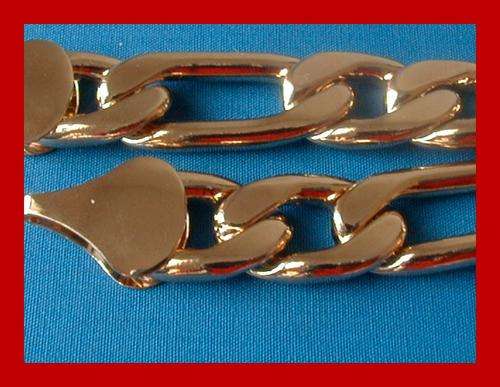 **BROAD AND HEAVY!**  9K GP Figaro Link Bracelet!
