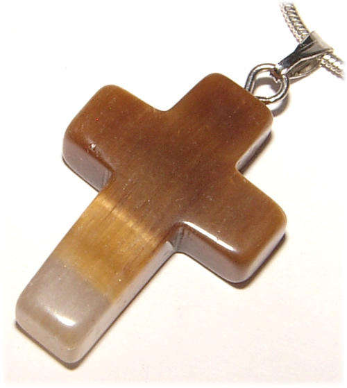 STUNNING NATURAL GEMSTONE CROSS PENDANT!!