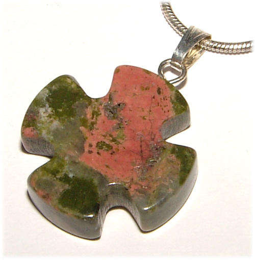 STUNNING NATURAL UNAKITE GEMSTONE PENDANT!!