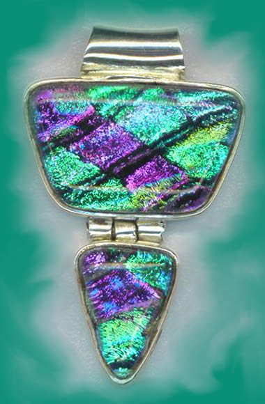 UNIQUE DICHROIC FUSED GLASS JEWELLERY - STUNNING PENDANT!