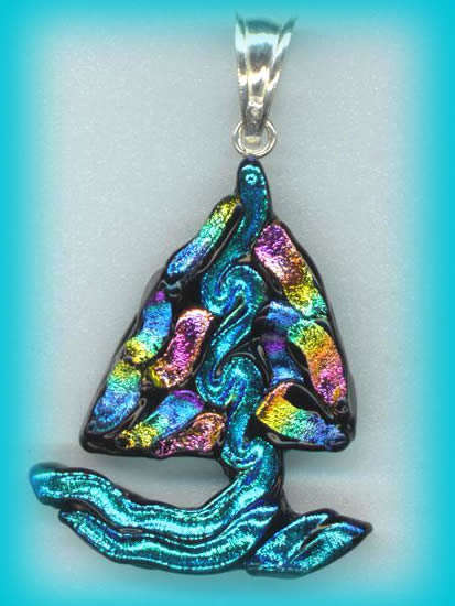 UNIQUE DICHROIC FUSED GLASS JEWELLERY - STUNNING PENDANT!