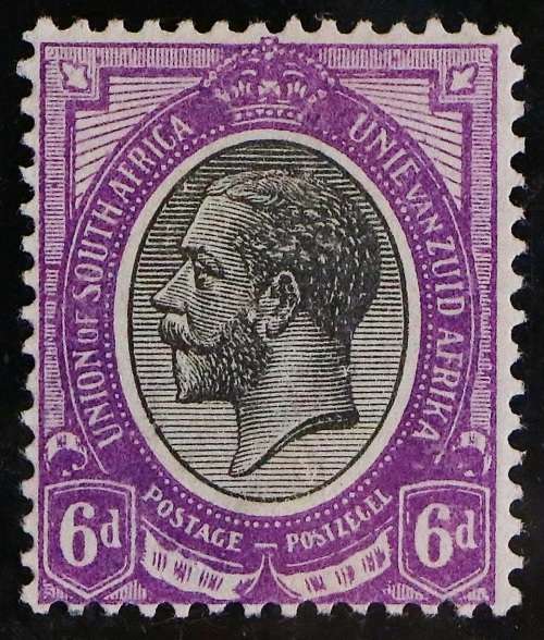 SACC 10a: King George V issue.  6d Black and bright violet. Almost M(NH)