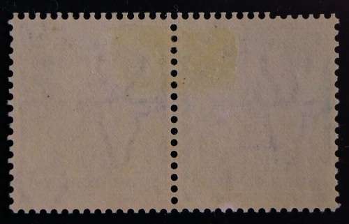 SACC 55h: First Hyphenated issue. ½d grey and blue green pair. (cross hatched Sept. 1947). MH.