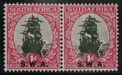 SACC 94: S.W.A. Rotogravure issue of S.A. 1d black and red pr. Overpr. `S.W.A.` MH.