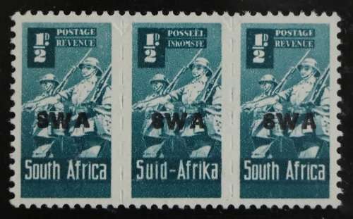 SACC 149,150a,151:Reduc. W. E. of S.A. Overpr. `S W A`. ½d bluish-gr, 1d bright car, 1½d red.brown.