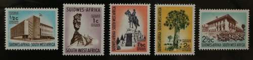 SACC 199-203:S.W.A. 1961. 1st Decimal Def. iss. of SWA. ½c, 1c, 1½c, 2c, 2½c. MNH. Wmk.Coat of Arms.