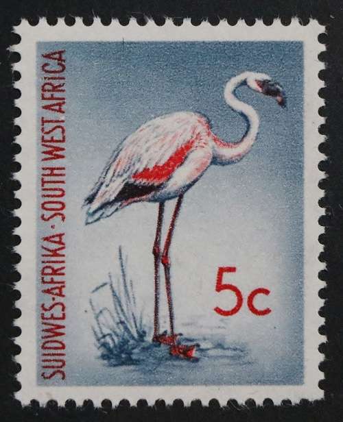 SACC 206: 1961. 1st Decimal Definitive iss. of S.W.A. 5c Flamingo. M(NH). Wmk. Coat of Arms.