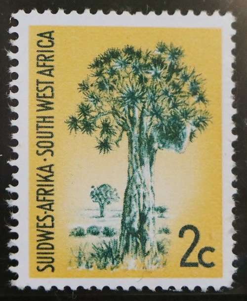 SACC 216:S.W.A. 1st Dec Def iss. Group VI. 2c Quiver Tree. MNH. Wmk. R.S.A. tête-bêche.Swiss p.