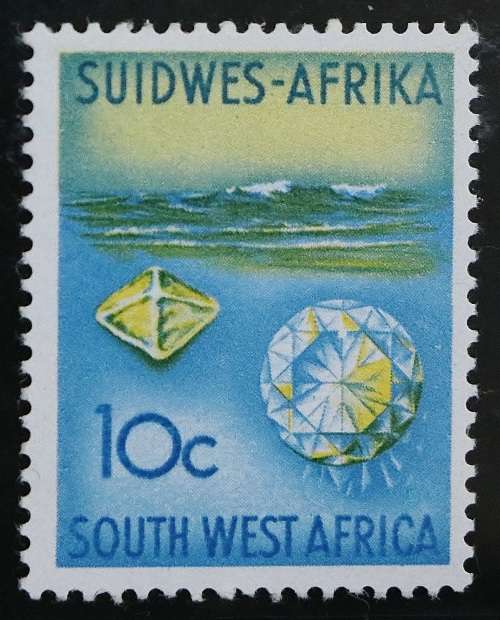 SACC 208c:S.W.A.1st Dec. Def. iss.Group IV. 10c Diamond Ind. Swiss paper.Wmk. R.S.A tête-bêche. MNH.