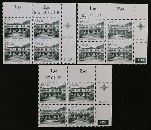 SACC 515:515a:516:516a-d: 4th Def. Iss. 1c-2c: 9 Plate Blks. Diff.dates, Diff. Cyl. Plate Nos.MNH.
