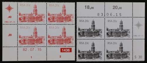 SACC 624:526-526b:527-527a:4th Def. Iss. 16c-25c: 9 Plate Blks,Diff.Dates, Cyl. Nos.MNH.