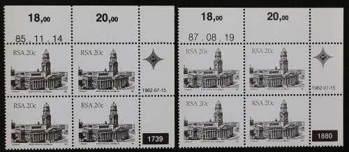 SACC 624:526-526b:527-527a:4th Def. Iss. 16c-25c: 9 Plate Blks,Diff.Dates, Cyl. Nos.MNH.