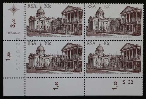 SACC 528-528a: 4th Def. Iss. of R.S.A. 30c: 4 Plate Blks. Diff. dates, Cyl. Nos.MNH.