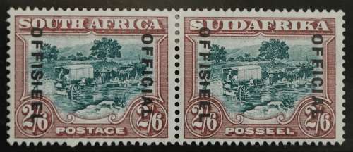 SACC 19:OFF of S.A.1930-47.2s6d gr. + br. pr.(Roto iss. 50)Dist. betw. lines of overpr.(17½ - 18½mm)