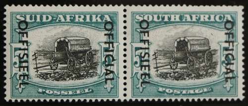 SACC 48a: OFF of S.A. 1950-54. 5s bl.+ pale blue-gr. pr.(Overpr.on Screened P. iss 121)MNH
