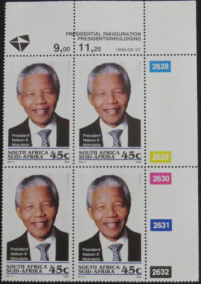 SACC 862-865: 1994. Pres. Inauguration. Set of 4 Contr. Blks. of 4. 45c:70c:95c:R1.15c:MNH
