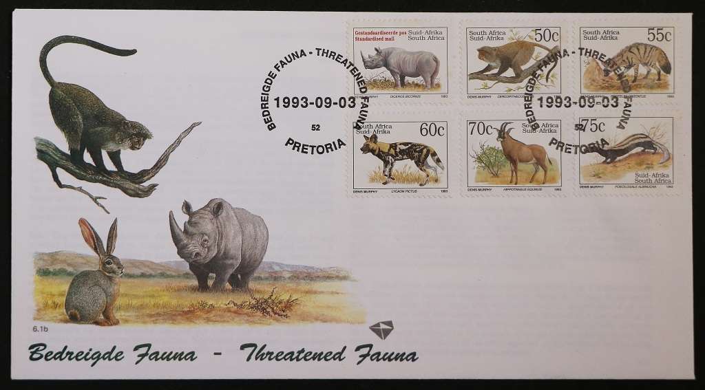 FDC's 6.1a - 6.1c: 1993. 6th Def. Series. Endangered Fauna. 3 FDC's, stamps Latin inscr.MNH.