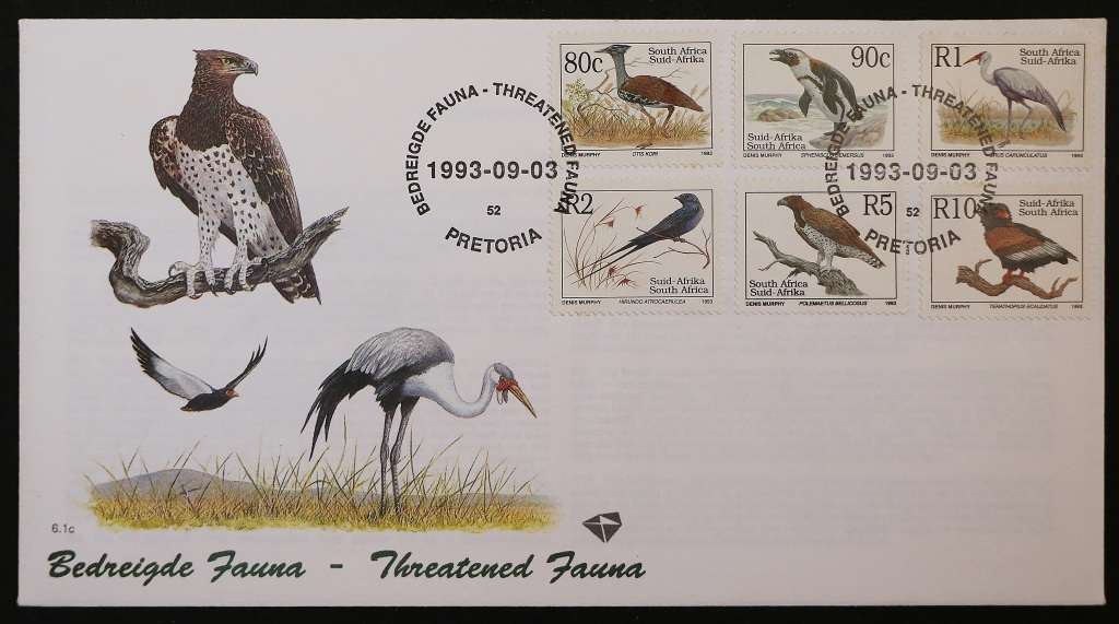 FDC's 6.1a - 6.1c: 1993. 6th Def. Series. Endangered Fauna. 3 FDC's, stamps Latin inscr.MNH.