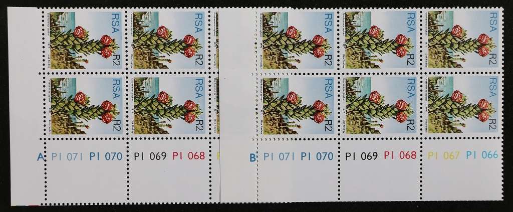 SACC 434:434a:  3rd Def Iss. R2: 2 Contr. Blks. of 6, A+B, no dates. Also 1 Pane of 6, Dated, C.N.