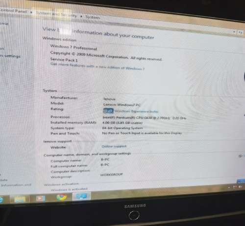 Lenovo Tower and Monitor ONLY