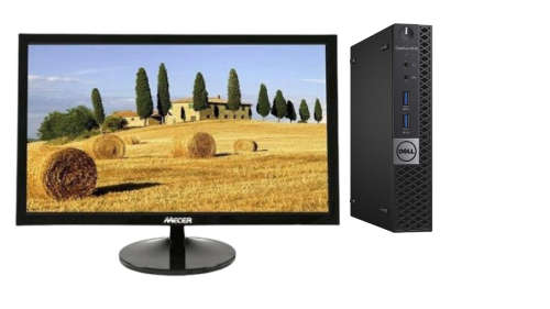 DELL 7040 Micro Intel Core i7 6700T 8Gb Ram , 500Gb SSD , WIN 10 PRO + 23.8` Mecer Monitor