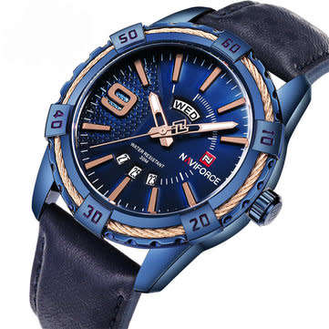 *LOCAL STOCK* NAVIFORCE MENS LEATHER WATCH WITH GIFT BOX