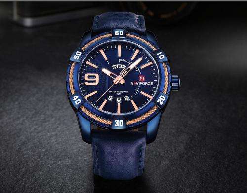 *LOCAL STOCK* NAVIFORCE MENS LEATHER WATCH WITH GIFT BOX