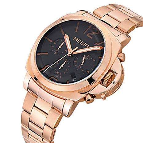 **LOW SHIPPING** MEGIR MENS CHRONOGRAPH WATCH WITH WATCH BOX