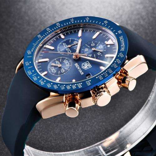 BENYAR BLUE FULLY FUNCTIONAL CHRONOGRAPH WATCH WITH SILICONE STRAP