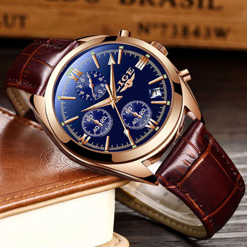 LIGE 9853 Mens Fully Functional Chronograph Watch