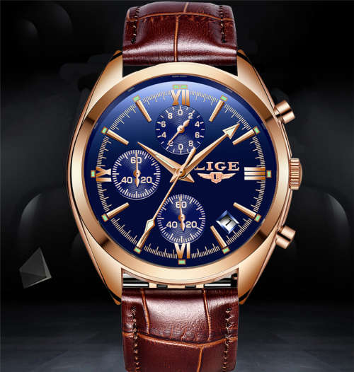 LIGE 9853 Mens Fully Functional Chronograph Watch