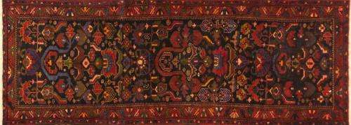 Magnificent Huge Authentic Persian Hand Knotted Hamadan Runner 3.08m x 1.10m ! - Pristine !