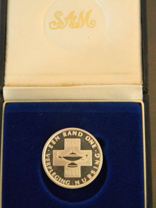 South Africa 1991 Nursing Proof Silver R1 In Original SA Mint Box As Issued - Stunning Toning