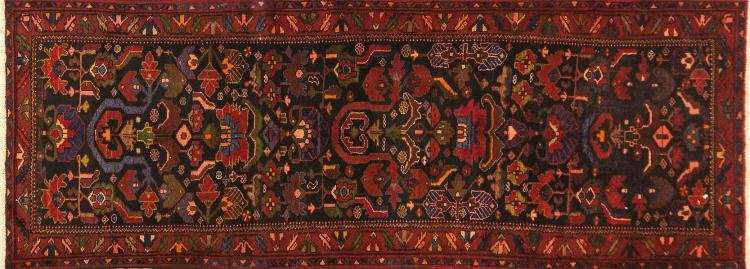 Magnificent Huge Authentic Persian Hand Knotted Hamadan Runner 3.08m x 1.10m ! - Pristine !