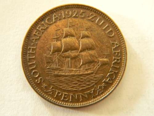 South Africa 1925 Half Penny - Excellent ! Scarce in Quality !