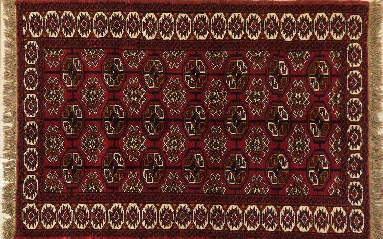 Magnificent Huge Authentic Persian Hand Knotted Turkeman Rug 1.76m x 1.20m ! - Pristine !