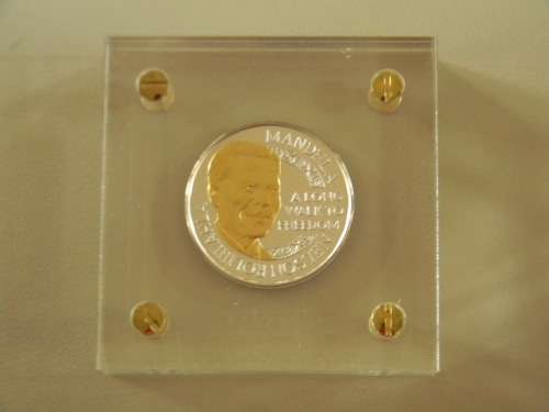 Mandela Father of Nation 100grams (48mm) Sterling Silver Medallion Mintage 5000 : Retail R5900 SAGCE