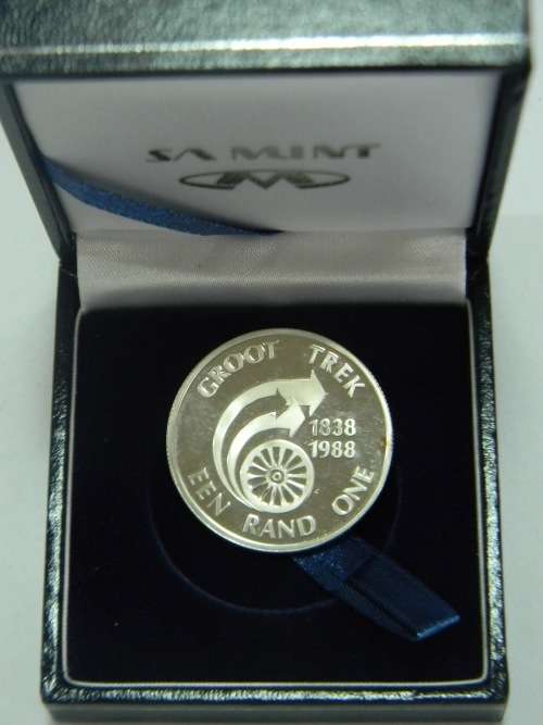 South Africa 1988 Great Trek Proof Silver R1 In New SA Mint Box