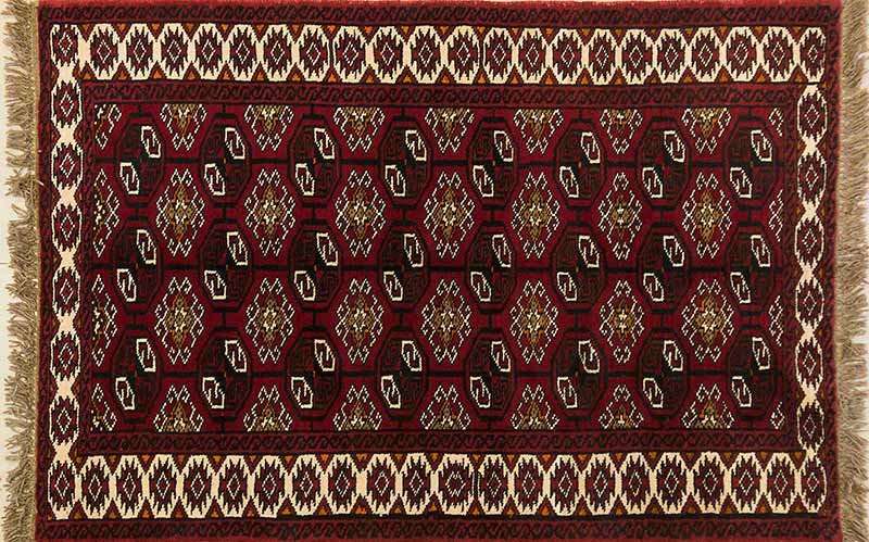 Magnificent Authentic Persian Hand Knotted Turkaman Carpet 1.76m x 1.20m ! - As New !